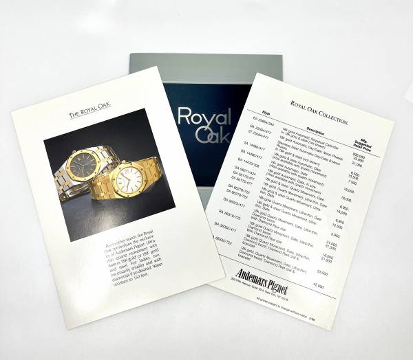 Audemars Piguet Royal Oak Katalog in englisch mit Preisliste 1988